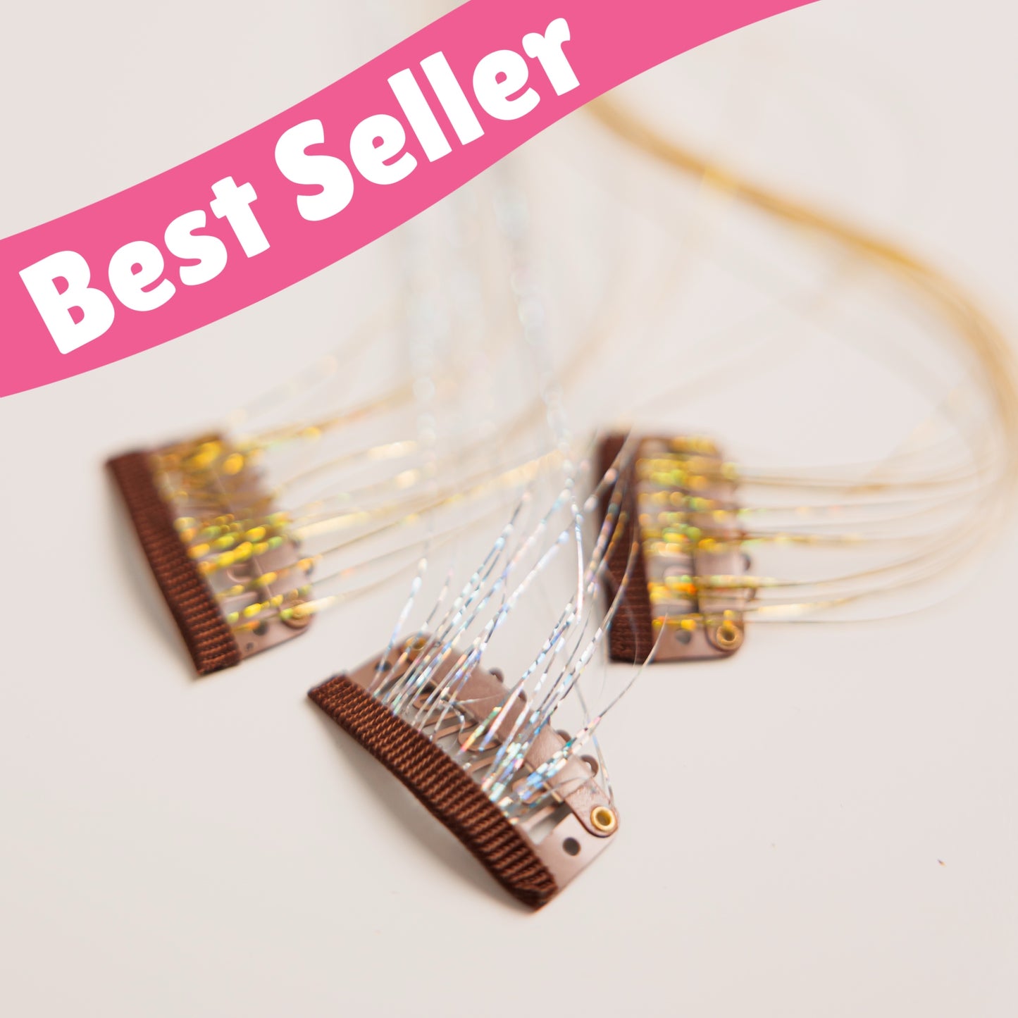 Best Seller Hair Clip ins with silver and gold color